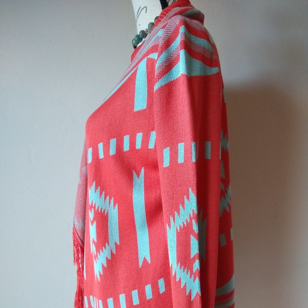 Umgee Aztec Fringe Boho Open Front Cardigan - image 4